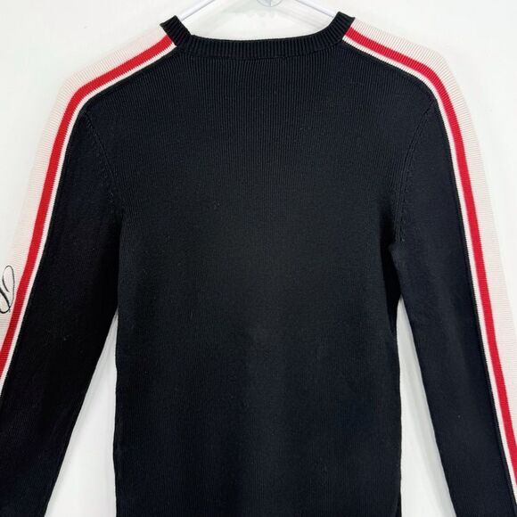 Polo Jeans Co. Ralph Lauren Retro Blue Red White Spellout Stretch Knit Sweater - Picture 8 of 11